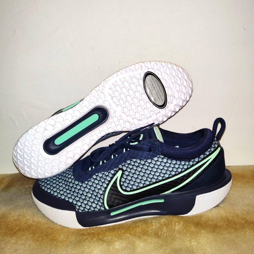 Nike Court Zoom Pro Tennis Shoes Black/Mint Foam/Obsidian/Ocean Cube Men's Sz 14